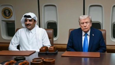 ٹرمپ کا قطر میں مختصر قیام، مشرقِ وسطیٰ میں امن اور چین سے تجارتی مذاکرات پر زور